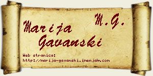 Marija Gavanski vizit kartica